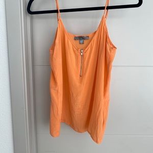 Orange tank top with zipper
